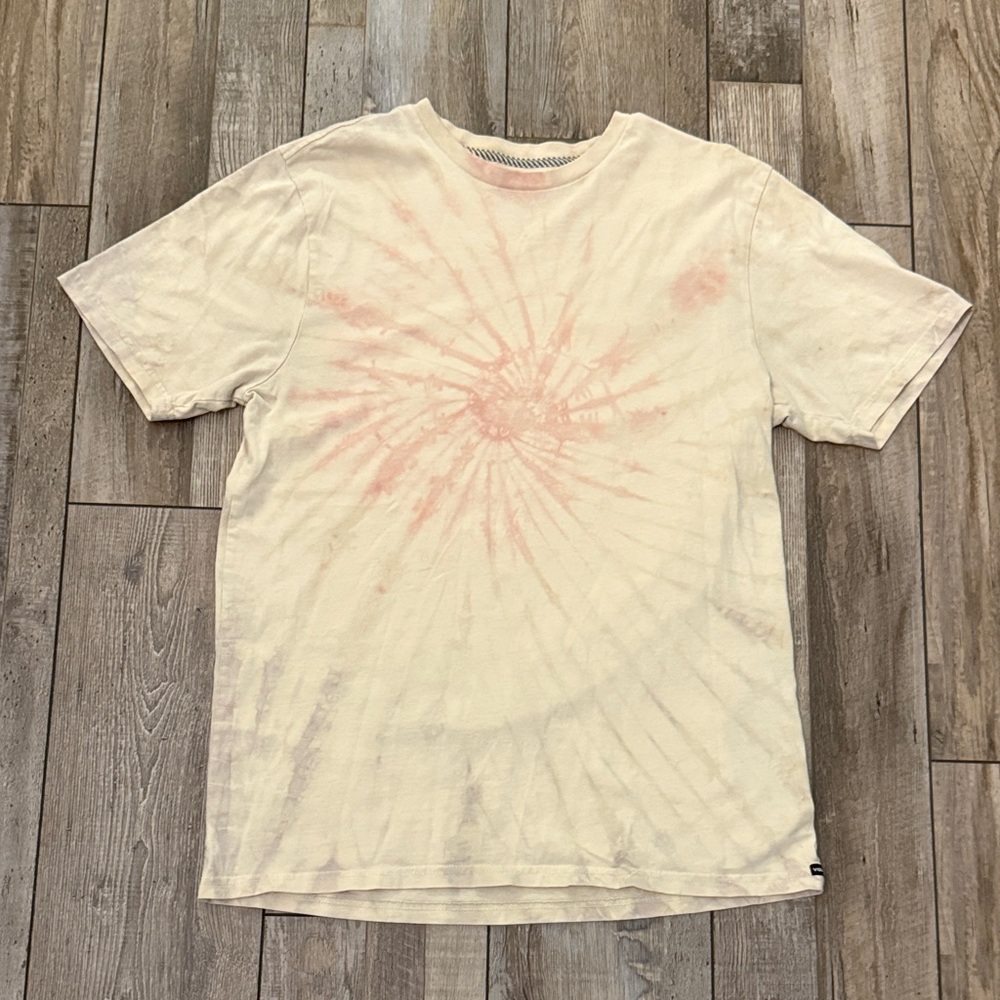 Volcom Cream and Pink Tie-Dye Men's T-Shirt